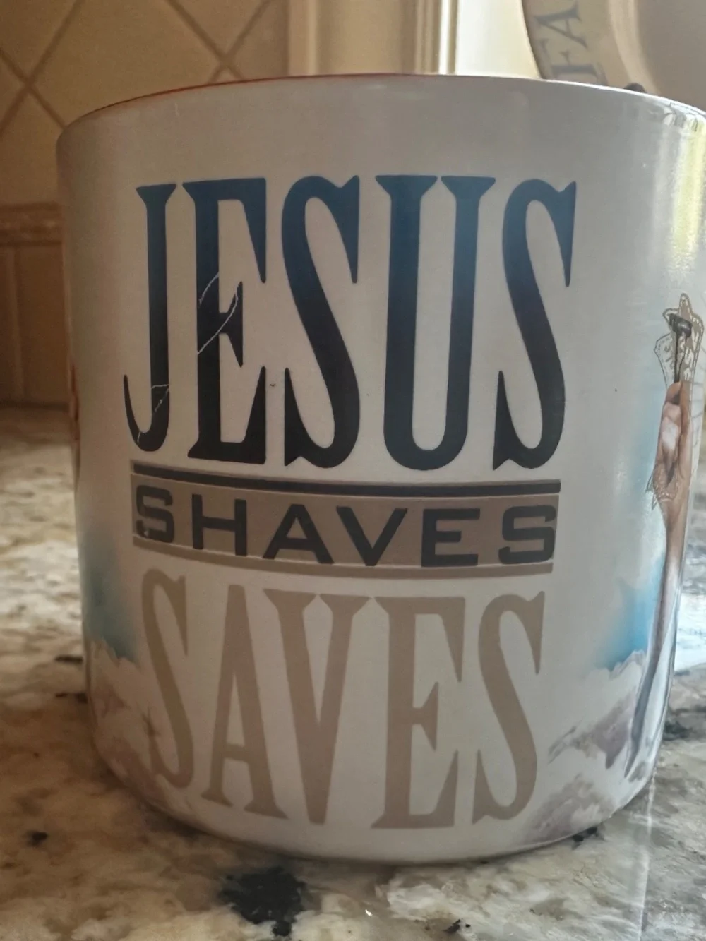 The Unemployed Philosophers Guild Coffee Mug Jesus Shaves Changing Design